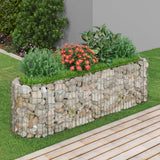 Vidaxl Gabion Planter surélevé 190x50x50 cm fer galvanisé