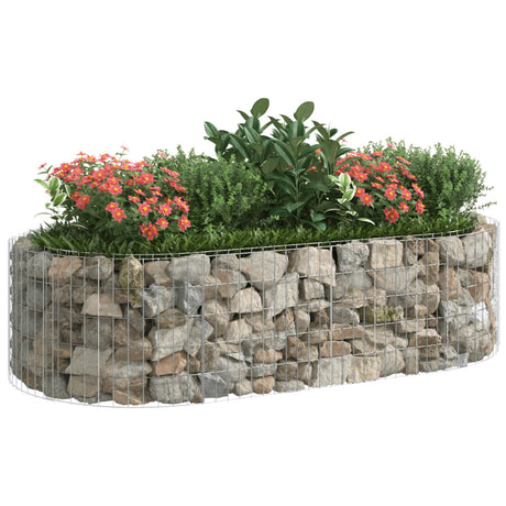 Vidaxl Gabion Planter surélevé 200x100x50 cm fer galvanisé