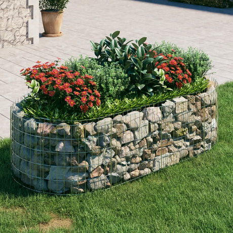 Vidaxl Gabion Planter surélevé 200x100x50 cm fer galvanisé