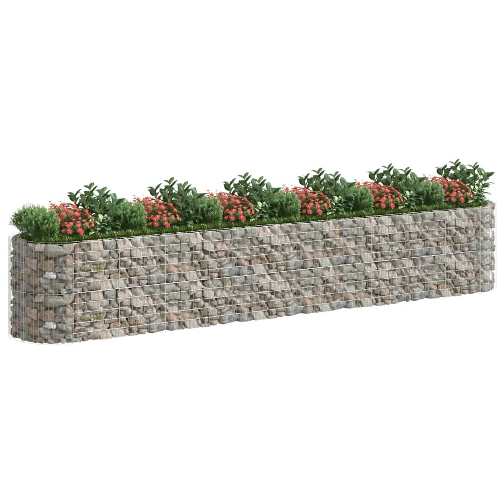 Vidaxl Gabion Planter höjde 600x100x100 cm Galvaniserat järn