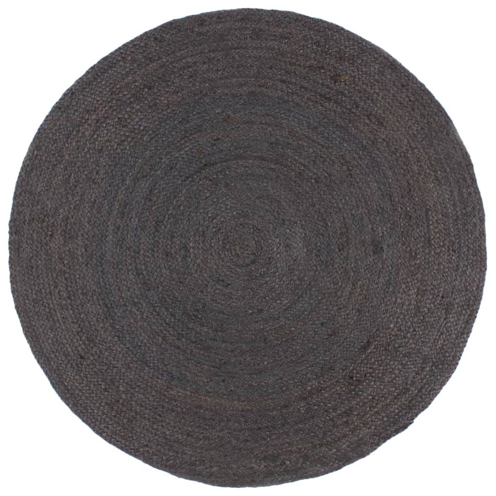 Vidaxl tapis fait à la main autour de 180 cm de jute gris foncé