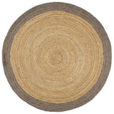 Tapis Vidaxx fait main avec bordure grise 180 cm jute