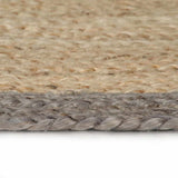 Tapis Vidaxx fait main avec bordure grise 180 cm jute