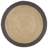 Tapis VidaXL fait main avec bord gris foncé 210 cm jute