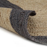 Tapis VidaXL fait main avec bord gris foncé 210 cm jute