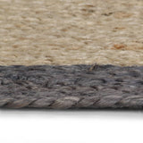 Tapis VidaXL fait main avec bord gris foncé 210 cm jute