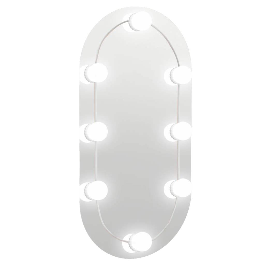 Vidaxl Mirror with LED lighting Oval 60x30 cm glass