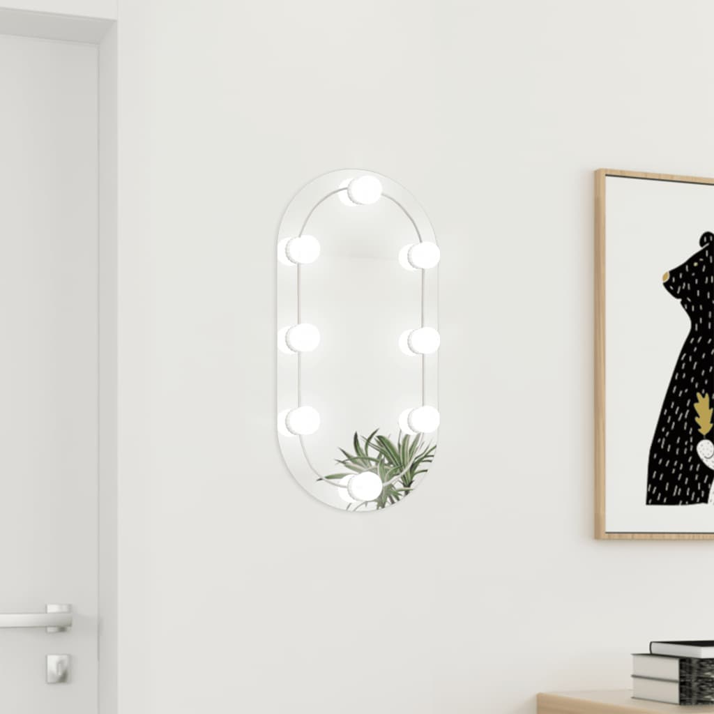 Vidaxl Mirror with LED lighting Oval 60x30 cm glass