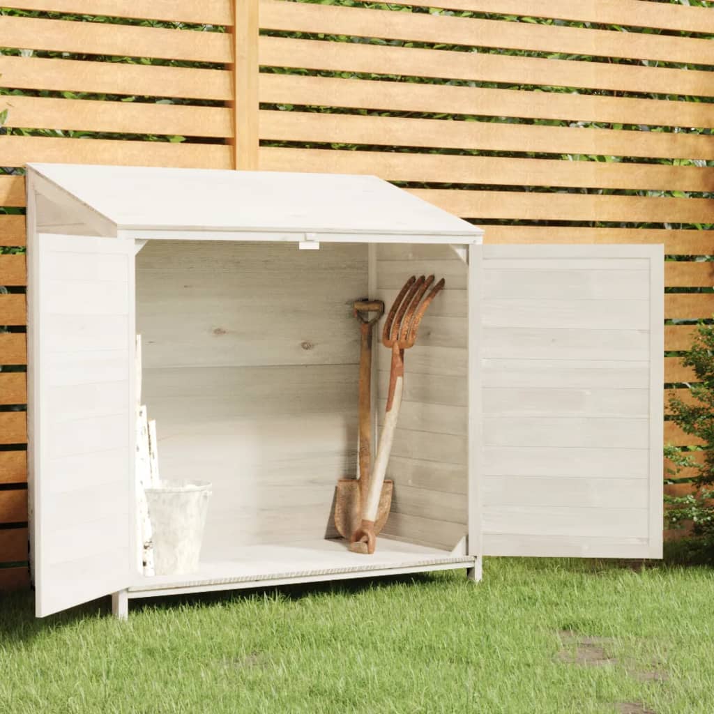 Vidaxl Garden Shed 102x52x112 CM Pinewit sólido blanco