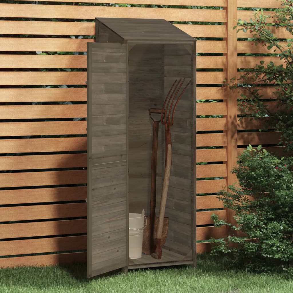 Vidaxl Garden Shed 55x52x174,5 cm Festkiefer -Holz -Anthrazit -gelöscht