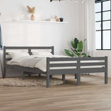 Vidaxl bedframe massief hout grijs 140x190 cm