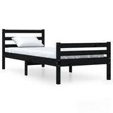 Vidaxl bedframe massief hout zwart 90x200 cm