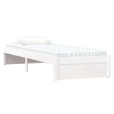 Vidaxl bedframe massief hout wit 75x190 cm