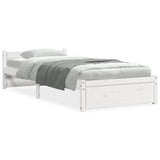 Vidaxl bedframe massief hout wit 90x190 cm