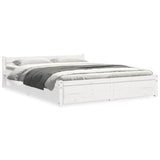 Vidaxl bedframe massief hout wit 140x190 cm