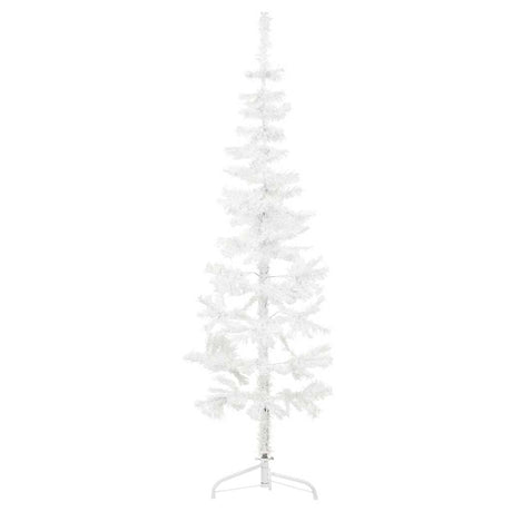 VidaXL demi-arbre de Noël artificiel avec standard étroit 120 cm blanc