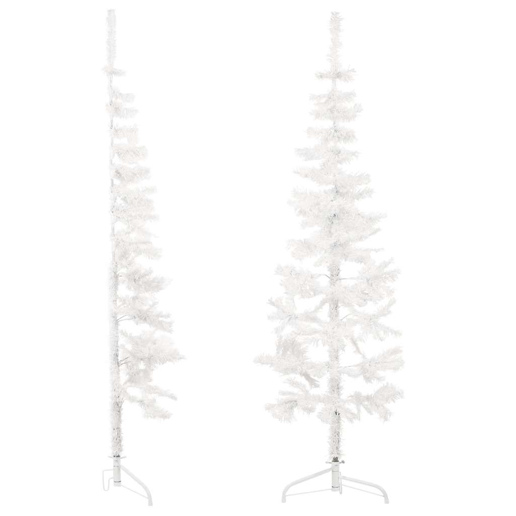 VidaXL demi-arbre de Noël artificiel avec standard étroit 120 cm blanc