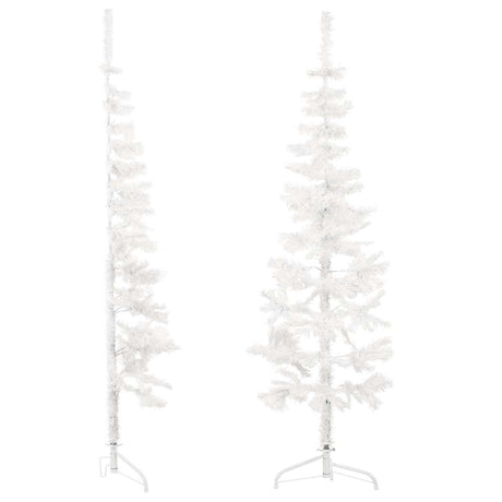 VidaXL demi-arbre de Noël artificiel avec standard étroit 120 cm blanc