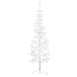 Vidaxl kunstkerstboom moitié avec un blanc standard à 150 cm blanc
