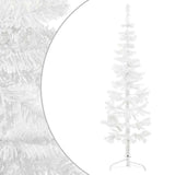 Vidaxl kunstkerstboom moitié avec un blanc standard à 150 cm blanc