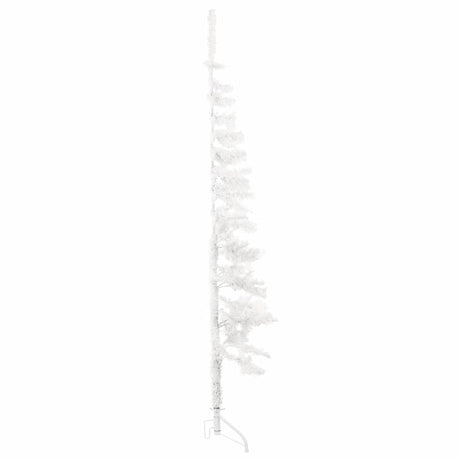 Vidaxl kunstkerstboom moitié avec un blanc standard à 150 cm blanc
