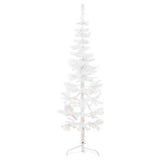 Vidaxl kunstkerstboom moitié avec un blanc standard à 180 cm blanc
