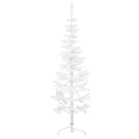 Vidaxl kunstkerstboom moitié avec un blanc standard à 180 cm blanc
