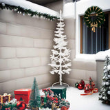 Vidaxl kunstkerstboom moitié avec un blanc standard à 210 cm blanc
