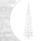 Vidaxl kunstkerstboom moitié avec un blanc standard à 210 cm blanc