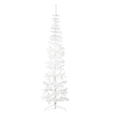 Vidaxl kunstkerstboom moitié avec un blanc standard à 240 cm blanc standard