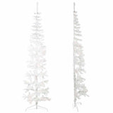 Vidaxl kunstkerstboom moitié avec un blanc standard à 240 cm blanc standard