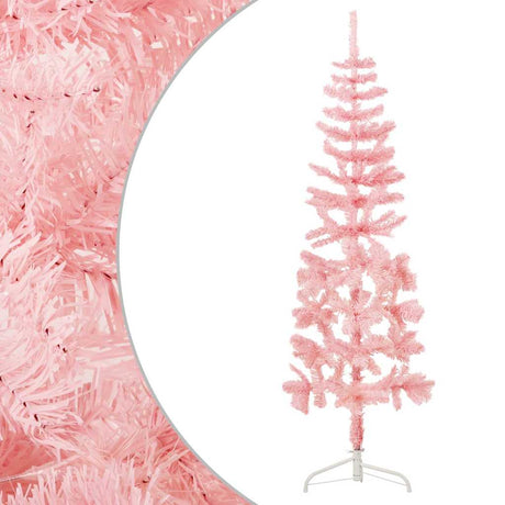 Vidaxl Kunstkerstboom moitié avec un rose standard à 120 cm standard