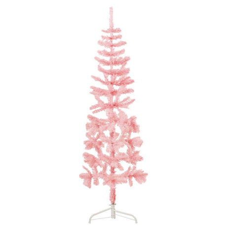 Vidaxl Kunstkerstboom moitié avec un rose standard à 150 cm étroitement standard