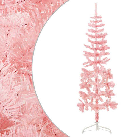 Vidaxl Kunstkerstboom moitié avec un rose standard à 150 cm étroitement standard