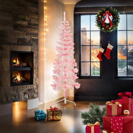 Vidaxl Kunstkerstboom moitié avec un rose standard de 180 cm standard