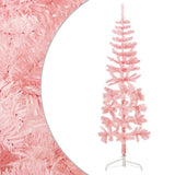 Vidaxl Kunstkerstboom moitié avec un rose standard de 180 cm standard