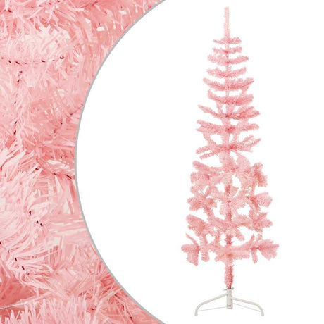 Vidaxl Kunstkerstboom moitié avec un rose standard de 180 cm standard