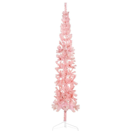 Vidaxl Kunstkerstboom moitié avec un rose standard de 210 cm standard