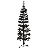 Vidaxl kunstkerstboom moitié avec un noir standard de 120 cm noire