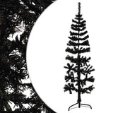 Vidaxl kunstkerstboom moitié avec un noir standard de 120 cm noire