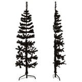 Vidaxl kunstkerstboom moitié avec un noir standard de 120 cm noire