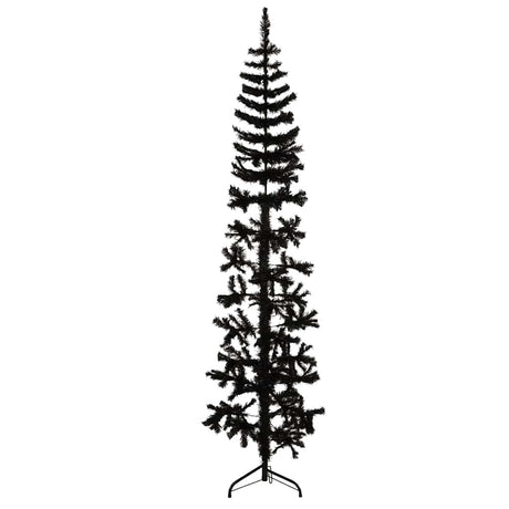 Vidaxl kunstkerstboom moitié avec un noir de 180 cm étroit standard