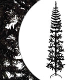Vidaxl kunstkerstboom moitié avec un noir standard à 210 cm noir