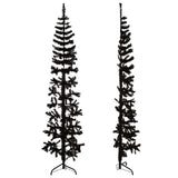Vidaxl kunstkerstboom moitié avec un noir standard à 210 cm noir
