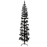 Vidaxl kunstkerstboom moitié avec un noir standard à 240 cm noire