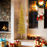 Vidaxl kunstkerstboom moitié avec de couleur dorée de 180 cm étroite standard