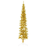 Vidaxl kunstkerstboom moitié avec de couleur or étroite de 210 cm standard