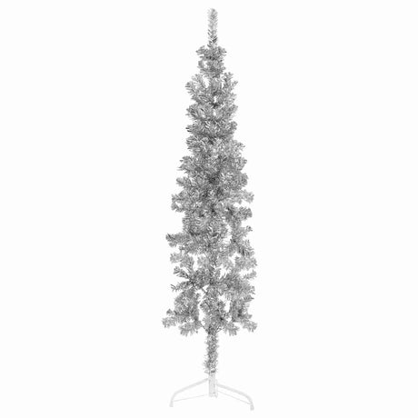 Vidaxl kunstkerstboom moitié avec de couleur argentée à 150 cm étroite standard