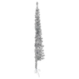 Vidaxl kunstkerstboom moitié avec de couleur argentée à 150 cm étroite standard