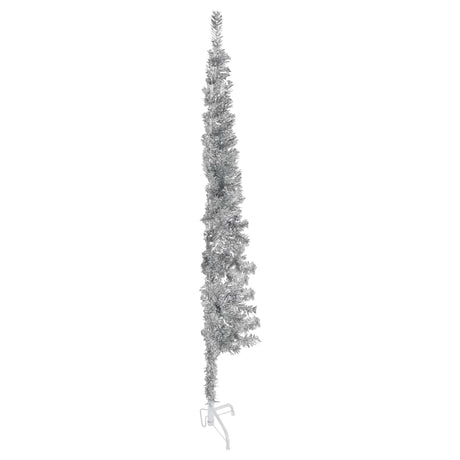 Vidaxl kunstkerstboom moitié avec de couleur argentée à 150 cm étroite standard